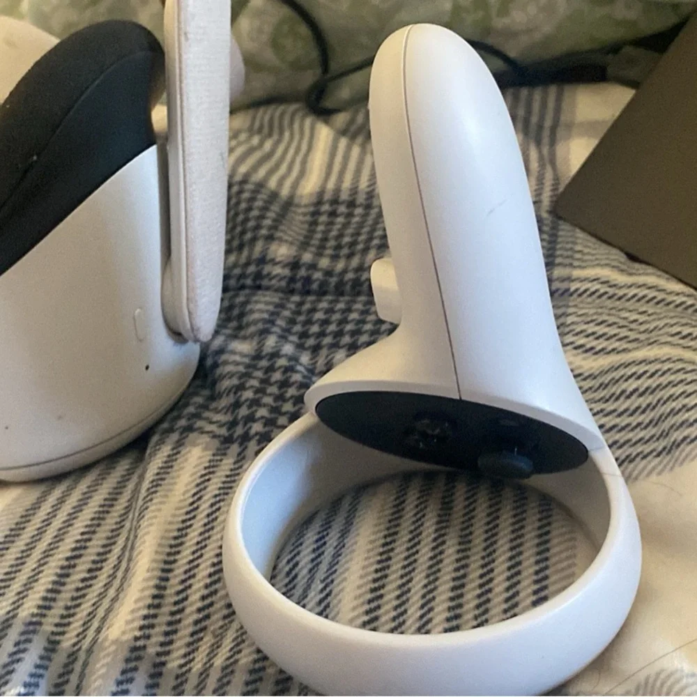 White VR Headset With Controllers